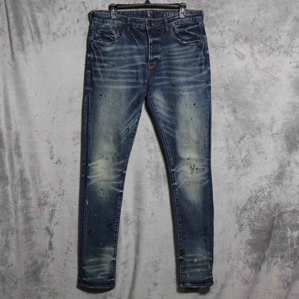 PRPS Jeans Mens‎ 34x34 Blue Cayenne Super Skinny Fit Paint Splatter Distressed